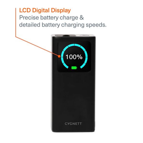 Cygnett Titan 30K mAh Laptop Power Bank 65W with LCD Display