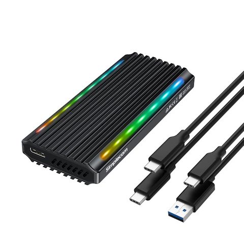 Simplecom SE525 External NVMe / SATA M.2 SSD USB-C Enclosure with RGB Light USB 3.2 Gen 2 10Gbps