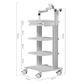 Mobile Cart with Adjustable Shelves and Endoscopy Pole & Rack