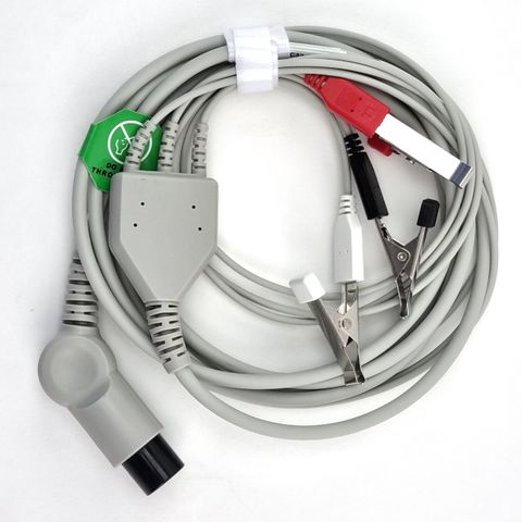 BMV N6 Replacement 3 Lead ECG Cable with Button Connections
