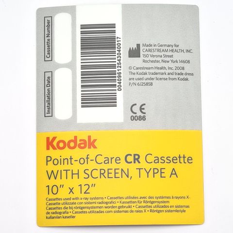 Carestream Cassette Barcode Label - Kodak PoC 10x12" (Replacement Labels)