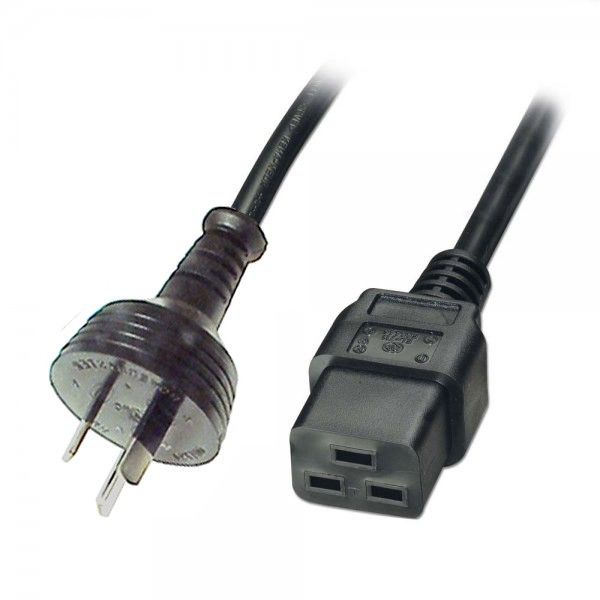 EcoRay 5 Metre Powercord, Australian Male 10A to IEC C-19