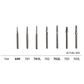 Inovadent™ Tapered Fissure Bur #701, Latch Type, 19 mm - Carbide 5-Pack