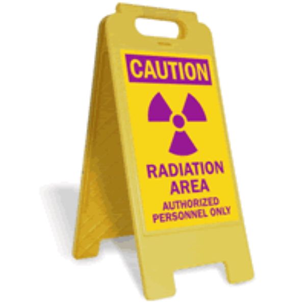 Warning Sign - Radiation Area Authorised Entry Only | A-Frame