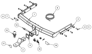 TOWBAR & WIRING KIT SUB LIBERTY SEDAN ONLY 1/15-ON