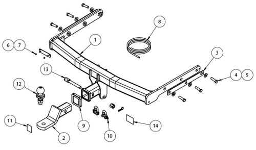 TOWBAR & WIRING KIT SUB LIBERTY SEDAN ONLY 1/15-ON