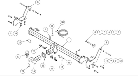 TOWBAR & WIRING KIT LDV G10 SV7C/SV7A VAN 5/15-ON