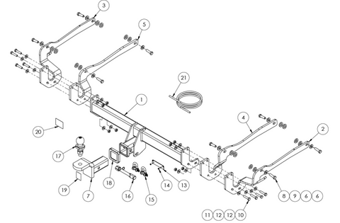 TOWBAR & WIRING KIT TOY CAMRY,ASV70R REQ-4831ECU