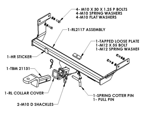 TOWBAR & WIRING KIT HYUNDAI SONATA NF 4D SEDAN