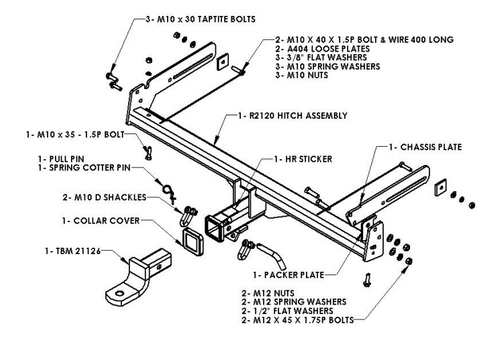 TOWBAR & WIRING KIT FORD FALCON BA-BF XR6&8 SEDAN