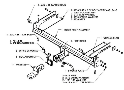 TOWBAR & WIRING KIT FORD FALCON BA-BF XR6&8 SEDAN