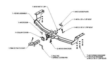 TOWBAR & WIRING KIT KIA GRAND CARNIVAL VQ04826