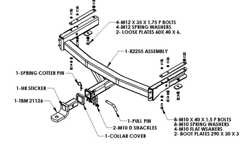 TOWBAR & WIRING KIT HOLDEN WM STATESMAN & CAPRICE