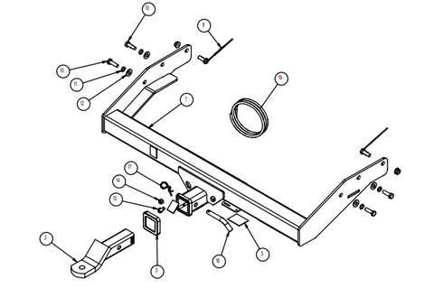 TOWBAR & WIRING KIT RANGER 4X2 2.5L SING C/CHAS