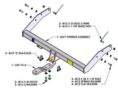 TOWBAR & WIRING KIT MAZDA BT-50 4X2 C/CHASS