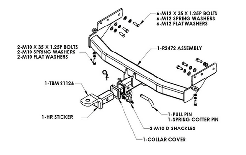 TOWBAR & WIRING KIT MAZDA CX9 12/07-ON