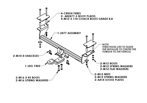 TOWBAR & WIRING KIT NISSAN DUALIS SUV T=1200