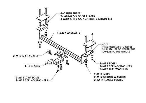 TOWBAR & WIRING KIT NISSAN DUALIS SUV T=1200