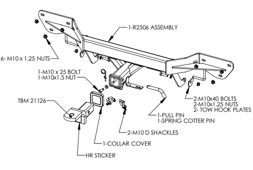 TOWBAR & WIRING KIT MAZDA 6 GH11 SED,WAG 3/08-2/10