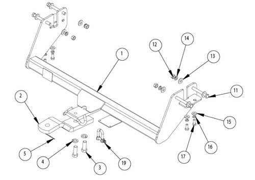 TOWBAR & WIRING KIT MIT LANCER SEDAN 1000 / 100 kg