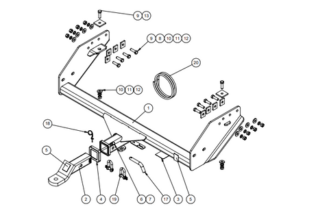 TOWBAR & WIRING KIT MITSUBISHI TRITON CAB W/STEP