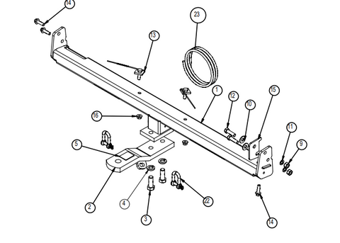 TOWBAR & WIRING KIT FALCON SEDAN BA BF T=1200