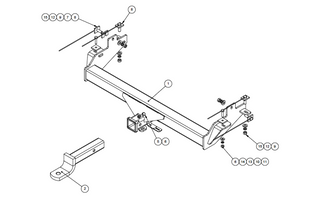 TOWBAR & WIRING KIT GREAT WALL V240  TAIL=1800