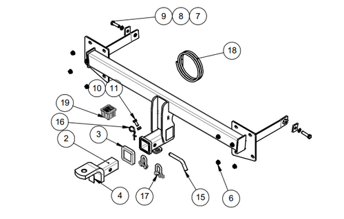 TOWBAR & WIRING KIT MAZDA CX7 11/09-ON