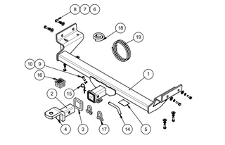 TOWBAR & WIRING KIT HYUNDAI IX35 2010-ON TAIL=1200