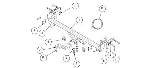 TOWBAR & WIRING KIT HYUNDAI  I20 HATCH 07/10-ON