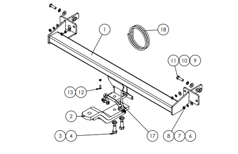 TOWBAR & WIRING KIT RENAULT MEGANE 2010-ON