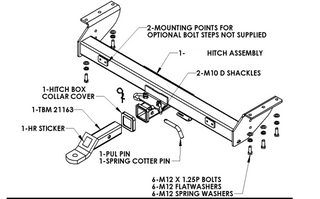 TOWBAR & WIRING KIT D40 NAVARA WITHOUT STEP