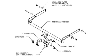 TOWBAR & WIRING KIT FOCUS HATCH 8/11 - 8/12 T=1200