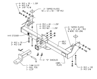 TOWBAR & WIRING KIT TOYOTA LC 75,78,79 SERIES C/CH