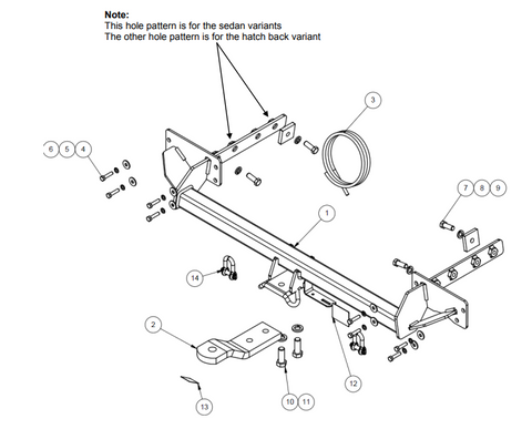 TOWBAR & WIRING KIT FORD MONDEO SED & HTCH