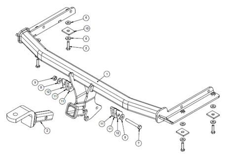 TOWBAR & WIRING KIT HONDA CIVIC HATCH 6/12-ON