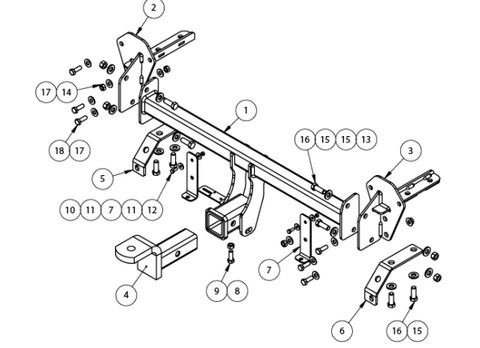 TOWBAR & WIRING KIT FUSO ROSA BUS 2012-ON