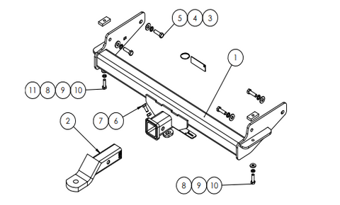 TOWBAR & WIRING KIT VW AMAROK 6/12-12/22 NO STEP