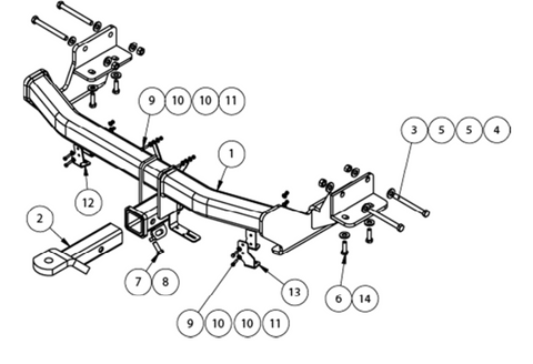 TOWBAR & WIRING KIT HYUNDAI SANTE FE 9/12-10/15