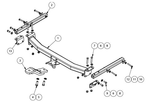 TOWBAR & WIRING KIT VW JETTA SEDAN 7/11-ON