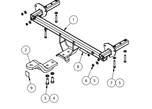 TOWBAR & WIRING KIT SUB IMPREZA WRX SED 9/08-03/14