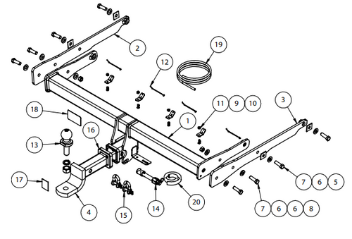 TOWBAR & WIRING KIT FORD KUGA MY13 3/13-02/17