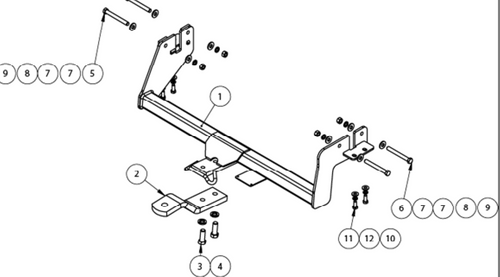 TOWBAR & WIRING KIT MIT LANCER 5DR HATCH 08-ON