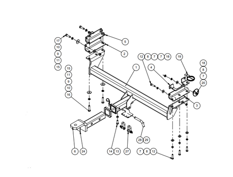 TOWBAR & WIRING KIT RENAULT KOLEOS 09/08-ON NO ECU