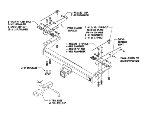 TOWBAR & WIRING KIT NISSAN NAVARA D/CAB D22 NOSTEP