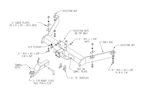 TOWBAR & WIRING KIT TOYOTA CRUISER WAG 80 SERIES