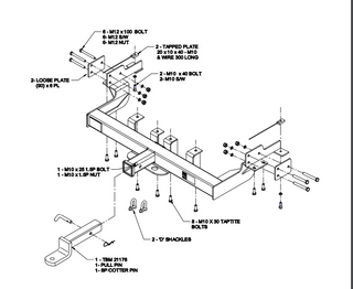 H/R TOWBAR & WIRING KIT FORD FALCON UTE AU BA BF