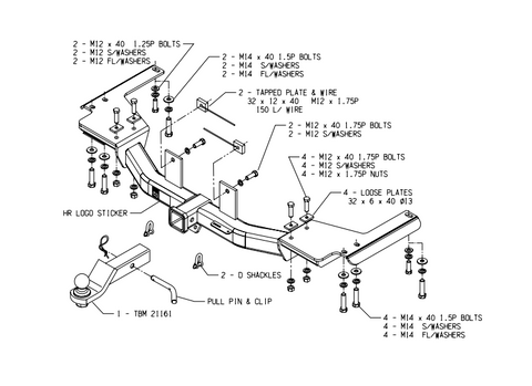 TOWBAR & WIRING KIT TOYOTA CRUISER 100 V8 T/DIESEL