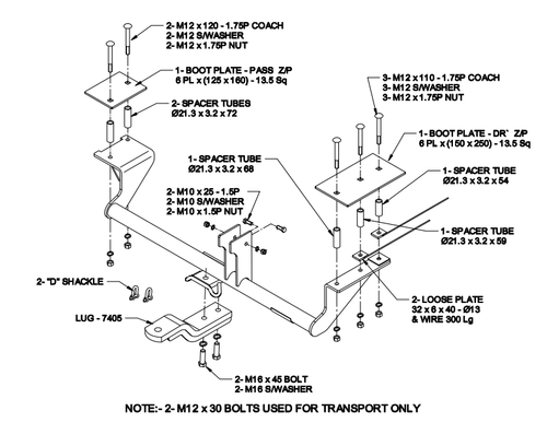 H/R TOWBAR & WIRING HOLDEN COMMODORE UTE VU VZ