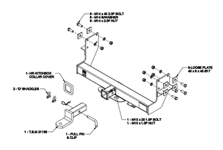 H/R TOWBAR & WIRING KIT FORD TRANSIT CAB CHASSIS